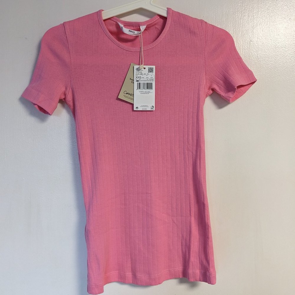 Mango NWT bubblegum pink 100% cotton t-shirt XXS